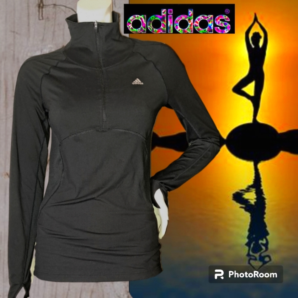 ADIDAS NEW Fast Running Aeroready Paneled Climalite Black Pullover Top Sz SMALL